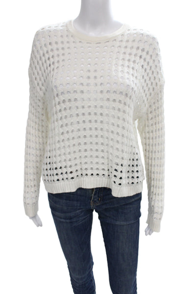 WISPR Unisex White Pullover Crew Neck Cotton Nylon Silk Size XS