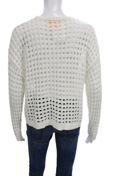 WISPR Unisex White Pullover Crew Neck Cotton Nylon Silk Size XS