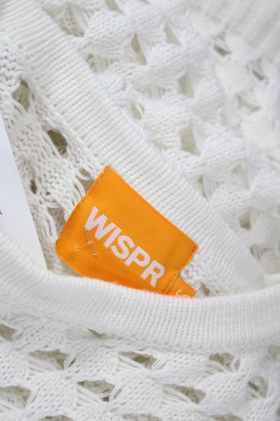 WISPR Unisex White Pullover Crew Neck Cotton Nylon Silk Size XS