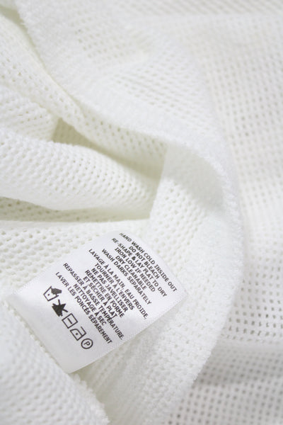 Wesley Women Pullover Hoodie White Long Sleeve 50/50 CottonPoly Size S