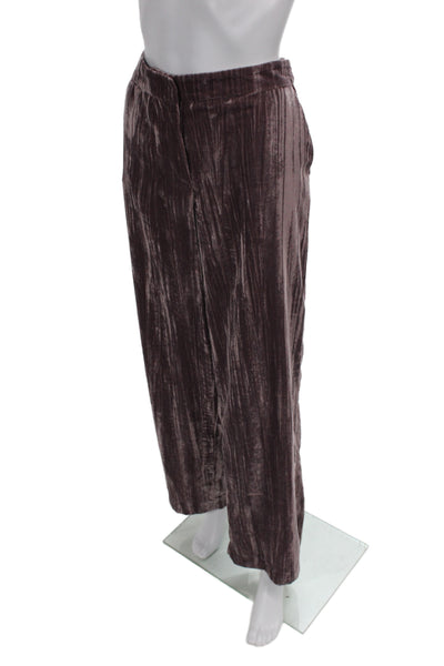 Zara Womens Dress Pants Brown Striped 100% Polyester Zip Fall 90s Size S