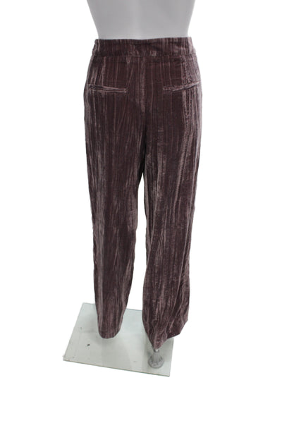 Zara Womens Dress Pants Brown Striped 100% Polyester Zip Fall 90s Size S