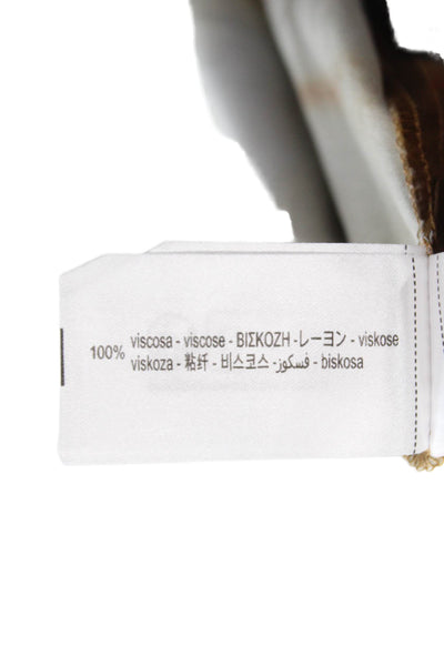 Zara Women Brown Viscose Mid-Calf Zip Dress Art Size L