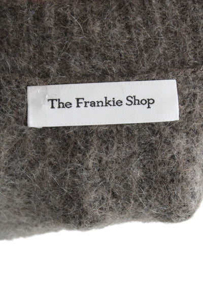 The Frankie Shop Unisex Brown V-Neck Mohair Blend Cardigan Button Size L