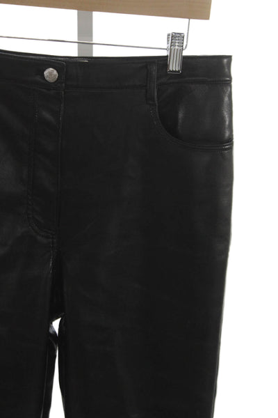 Wilfred Women Cropped Biker Pants Black Button Closure Size 10