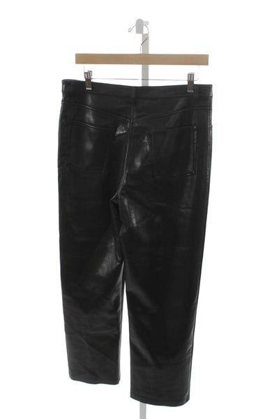 Wilfred Women Cropped Biker Pants Black Button Closure Size 10