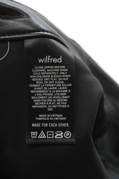 Wilfred Women Cropped Biker Pants Black Button Closure Size 10