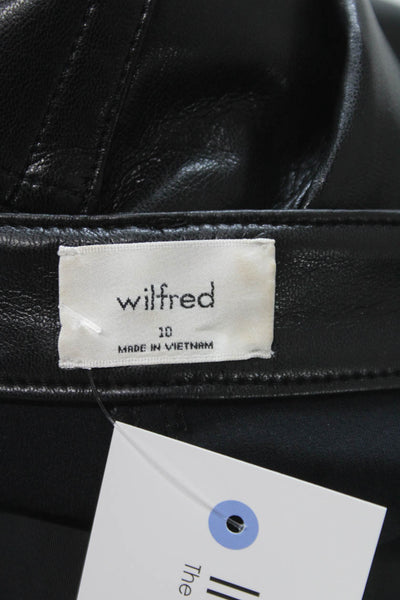 Wilfred Women Cropped Biker Pants Black Button Closure Size 10