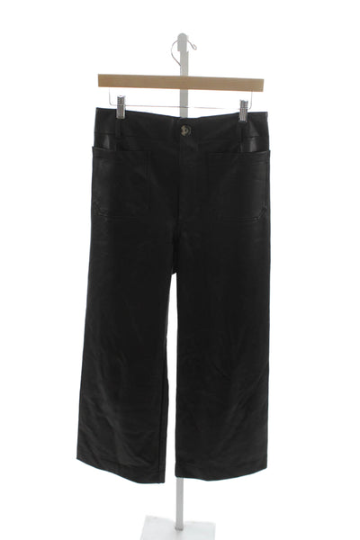 Maeve Anthropologie Unisex Cropped Black Pants Button Closure Size 30