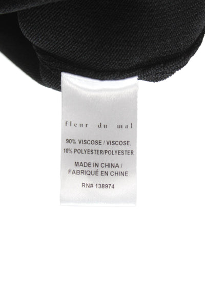 Fleur du Mal Women Black Long Sleeve Crew Neck Jumpsuit Size S