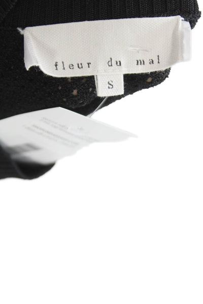 Fleur du Mal Women Black Long Sleeve Crew Neck Jumpsuit Size S