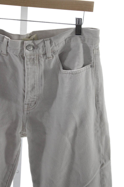 Madewell Unisex Cropped Gray Cotton Button Pants Size 28
