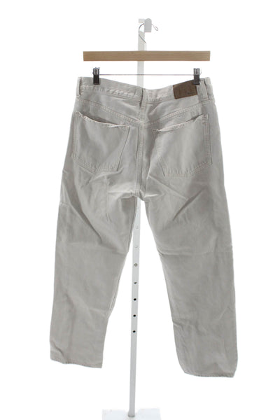 Madewell Unisex Cropped Gray Cotton Button Pants Size 28