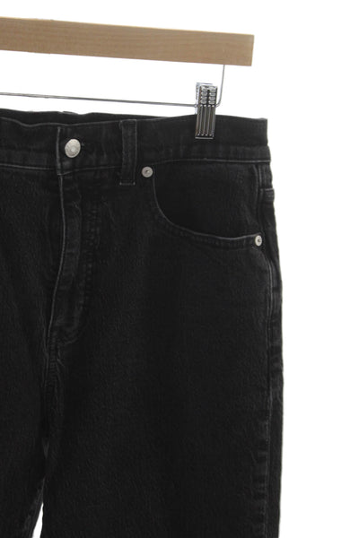 Madewell Unisex Straight Jeans Black Mid-Rise Button 90s Size 28