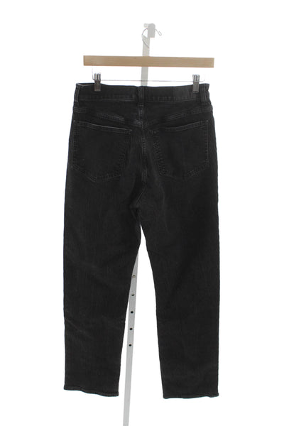Madewell Unisex Straight Jeans Black Mid-Rise Button 90s Size 28