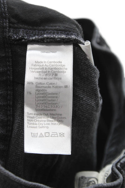 Madewell Unisex Straight Jeans Black Mid-Rise Button 90s Size 28