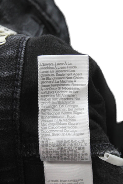 Madewell Unisex Straight Jeans Black Mid-Rise Button 90s Size 28