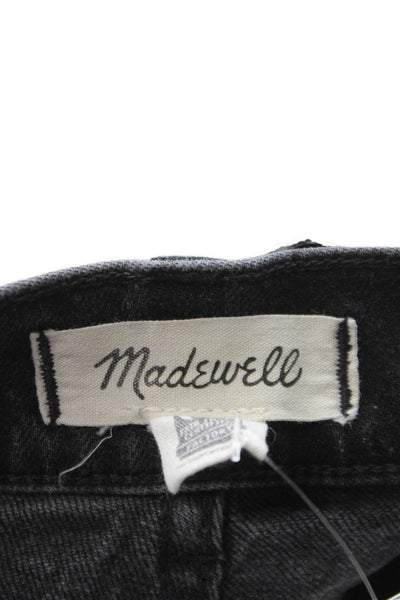 Madewell Unisex Straight Jeans Black Mid-Rise Button 90s Size 28