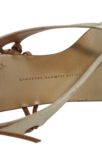 Giuseppe Zanotti Design Womens Leather Metallic Sandals Gold Size EUR 40