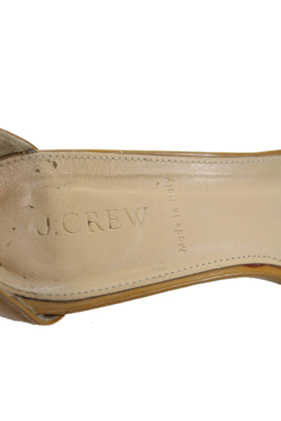 J Crew Womens Patent Leather Ankle Strap Wedge Heels Yellow Size 9