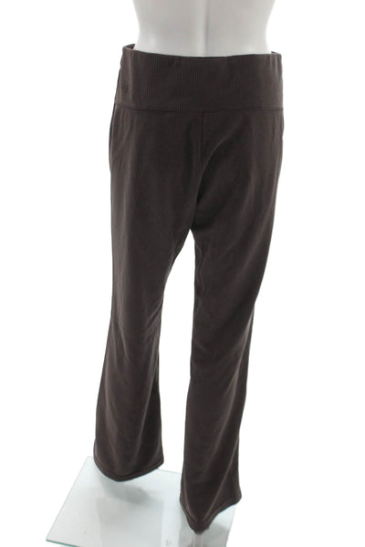 Nike Womens Striped Brown Sweatpants 67% Recycled Polyester Size 8