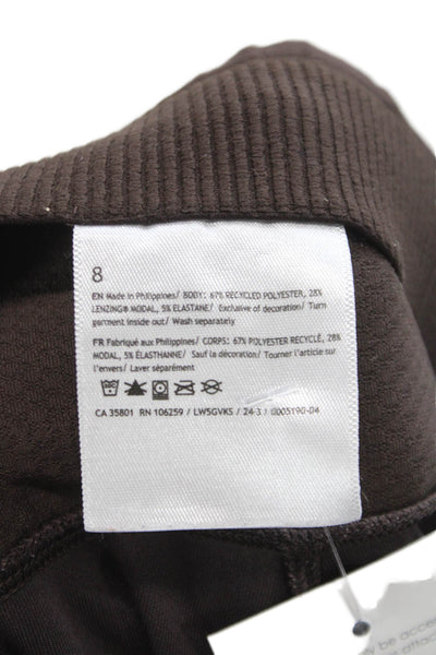Nike Womens Striped Brown Sweatpants 67% Recycled Polyester Size 8