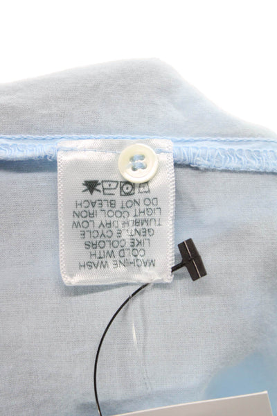 Xirena Women Light Blue Cotton Collared Short Sleeve Basic Button-Up Size S