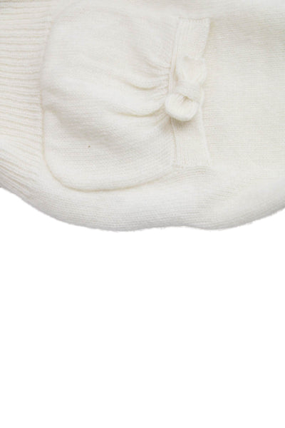 Polo Ralph Lauren Girls Button Up Bow Pocket Cashmere Cardigan Sweater White 3T