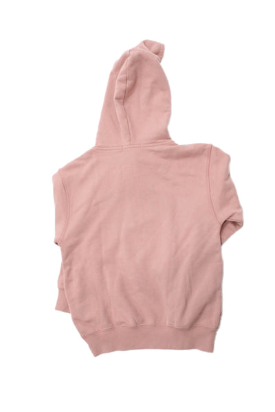 Bonpoint Girls Pullover Logo Floral Love Hoodie Sweatshirt Pink Cotton Size 8
