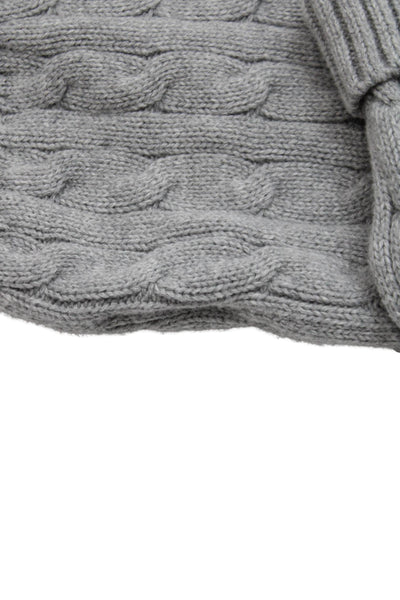 Ralph Lauren Boys Long Sleeve Crew Neck Cable Knit Sweater Gray Cotton Size 6M