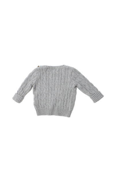 Ralph Lauren Boys Long Sleeve Crew Neck Cable Knit Sweater Gray Cotton Size 6M