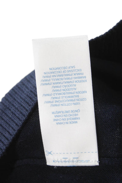 Ralph Lauren Boys Long Sleeve V Neck Logo Sweater Navy Blue Cotton Size 6 Months