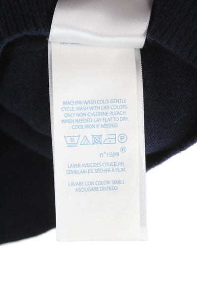 Ralph Lauren Boys Long Sleeve V Neck Logo Sweater Navy Blue Cotton Size 6 Months