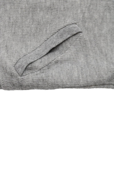 Bonpoint Boys Long Sleeve Front Zip Knit Hoodie Sweater Gray Cotton Size 12M