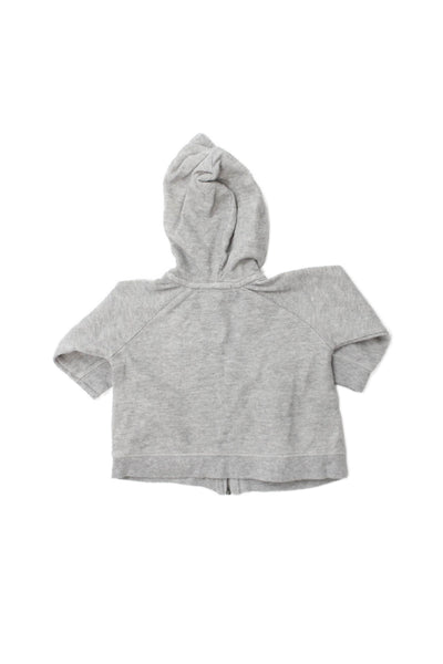 Bonpoint Boys Long Sleeve Front Zip Knit Hoodie Sweater Gray Cotton Size 12M