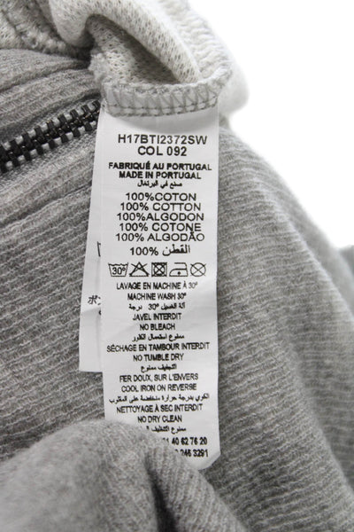 Bonpoint Boys Long Sleeve Front Zip Knit Hoodie Sweater Gray Cotton Size 12M