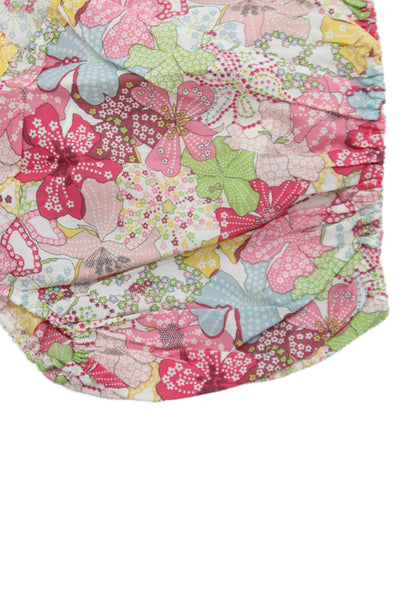 Bonpoint Girls Elastic Waistband Floral Cotton Bottoms Pink Multi Size 3M