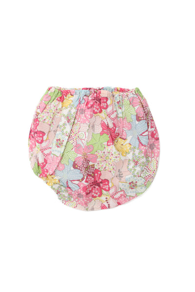 Bonpoint Girls Elastic Waistband Floral Cotton Bottoms Pink Multi Size 3M