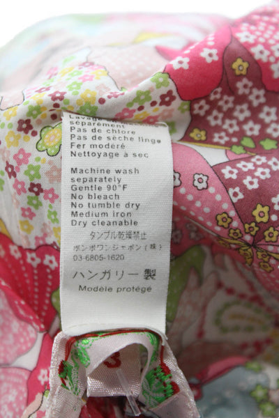 Bonpoint Girls Elastic Waistband Floral Cotton Bottoms Pink Multi Size 3M