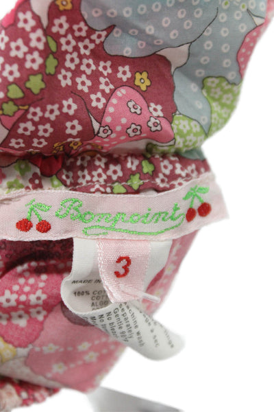 Bonpoint Girls Elastic Waistband Floral Cotton Bottoms Pink Multi Size 3M
