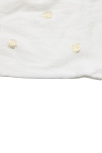 Bonpoint Girls Button Front Metallic Polka Dot Cardigan Sweater White Size 12M