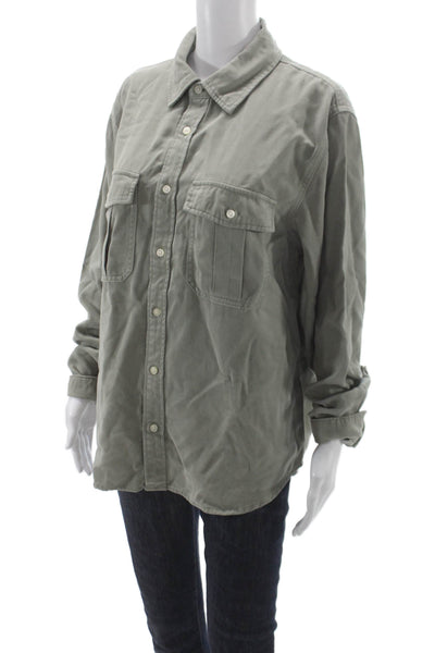Everlane Mens Gray Tencel Long Sleeve Point Collar Button-Up Size M