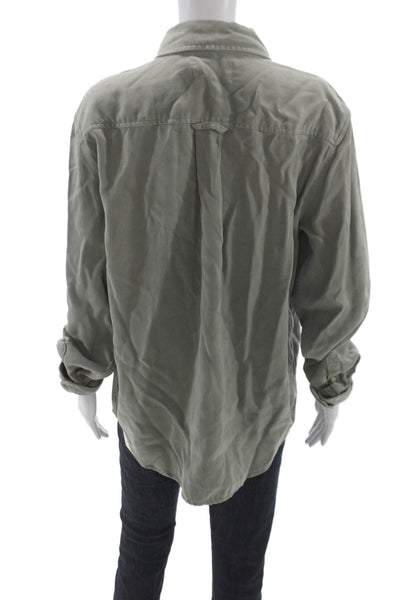 Everlane Mens Gray Tencel Long Sleeve Point Collar Button-Up Size M
