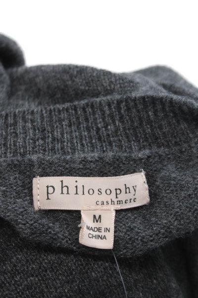 philosophy Unisex Pullover Cashmere Sweater Gray Crew Neck Long Sleeve Size M
