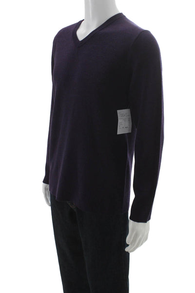 The Men's Store at Bloomingdale's Mens Pullover V-Neck Merino Purple Size M
