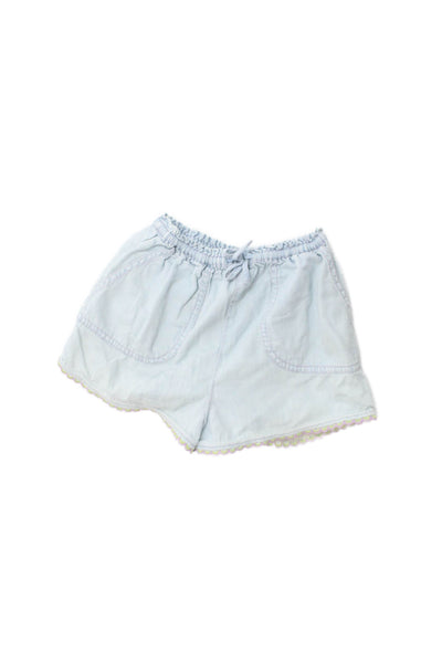 Zimmermann Childrens Girls Denim Crochet Trim Shorts Blue Cotton Size 8