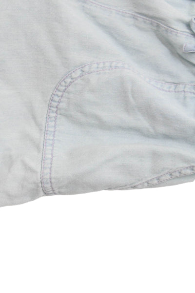 Zimmermann Childrens Girls Denim Crochet Trim Shorts Blue Cotton Size 8