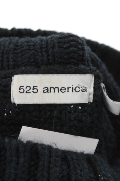 525 America Unisex Pullover Sweaters Black Mock Neck Long Sleeve Size S