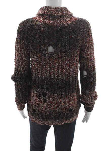 Mr & Mrs Italy Unisex Brown 100% Cashmere Turtleneck Pullover Long Sleeve Size S