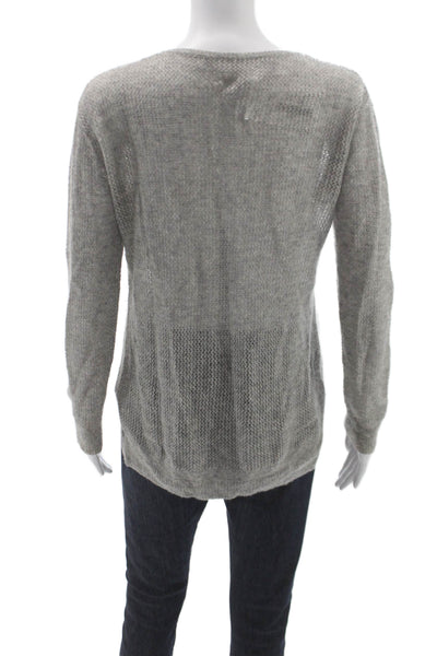 Velvet Womens Pullover Cashmere V-Neck Sweater Gray Long Sleeve Size XS
